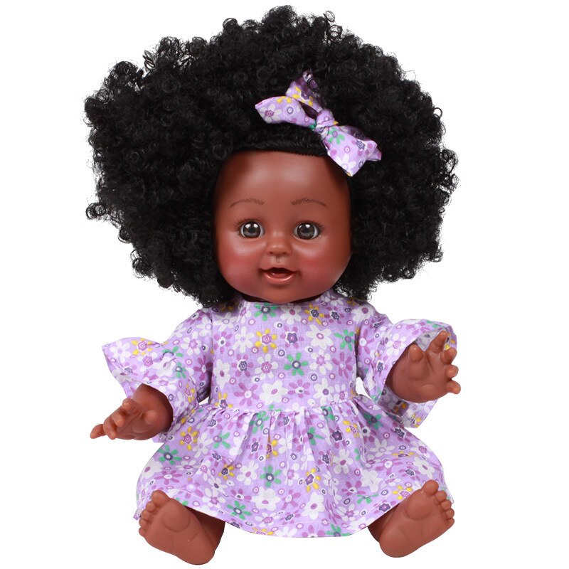 Black Baby Doll with Colorful Dress and Bow
