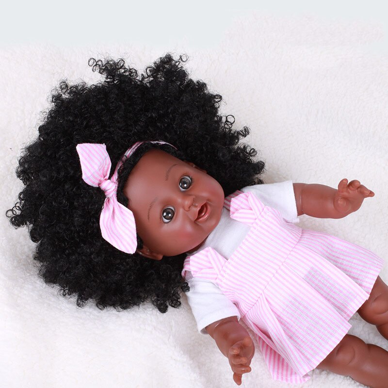 Black Baby Doll with Colorful Dress and Bow