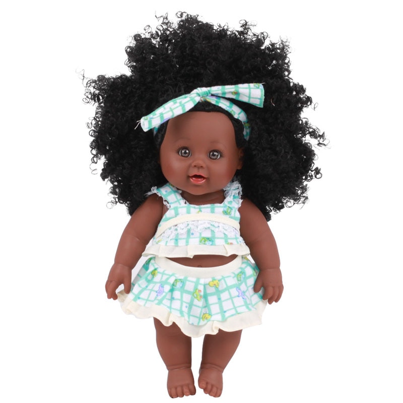 Black Baby Doll with Colorful Dress and Bow