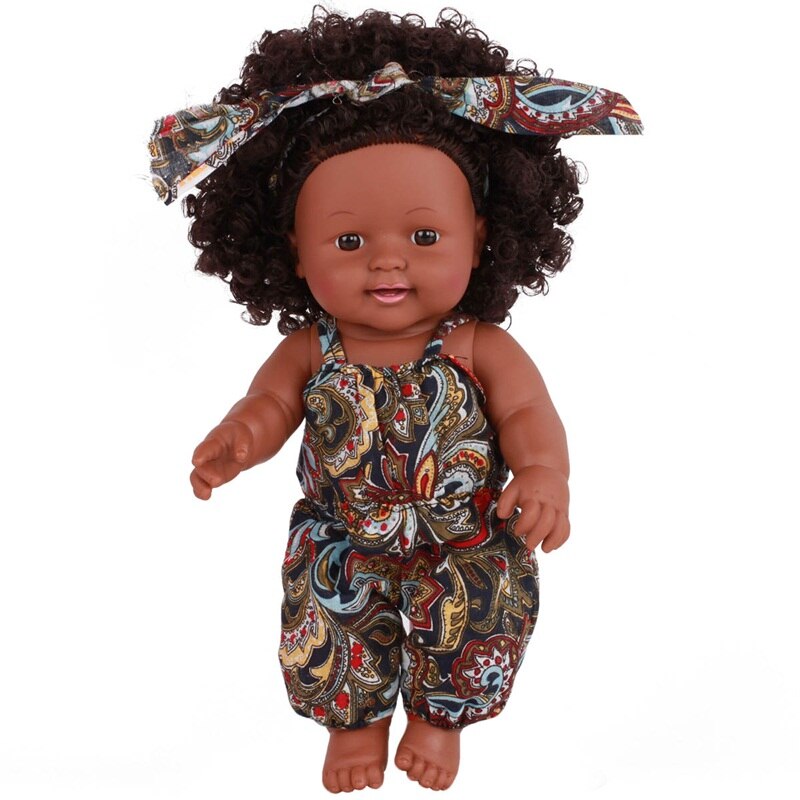 Black Baby Doll with Colorful Dress and Bow