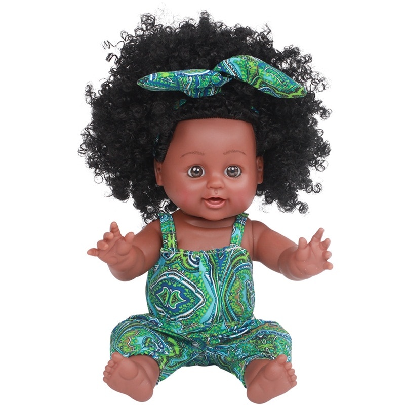 Black Baby Doll with Colorful Dress and Bow