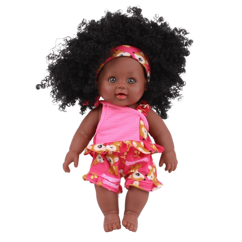 Black Baby Doll with Colorful Dress and Bow