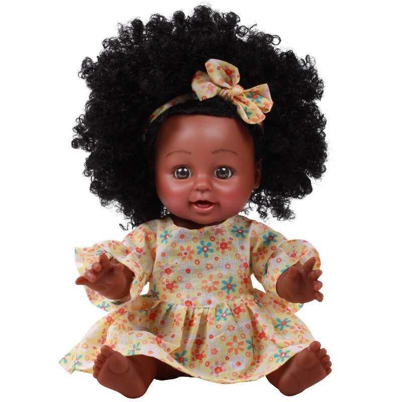 Black Baby Doll with Colorful Dress and Bow