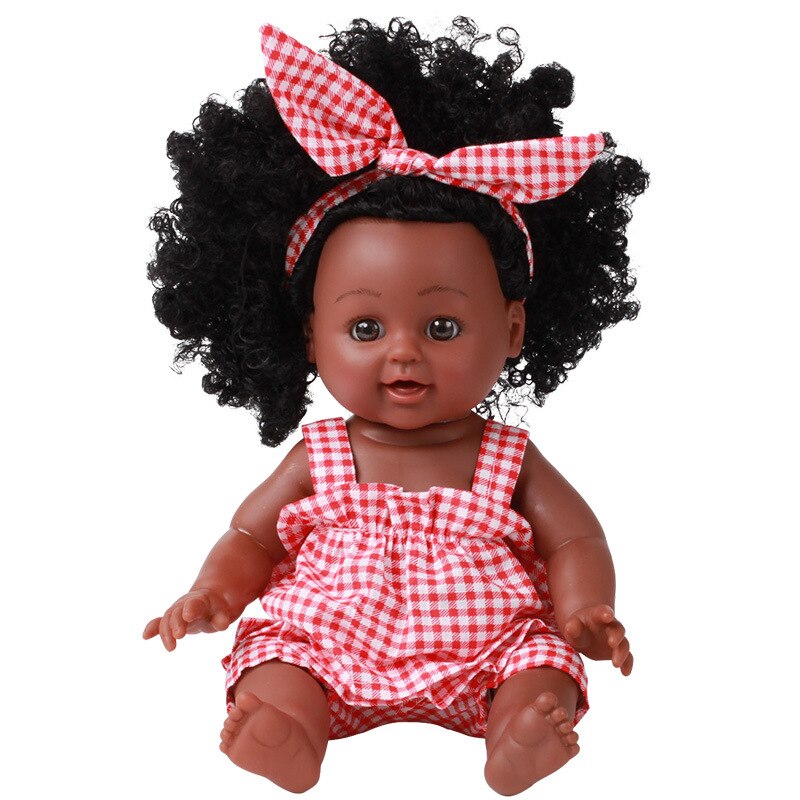 Black Baby Doll with Colorful Dress and Bow