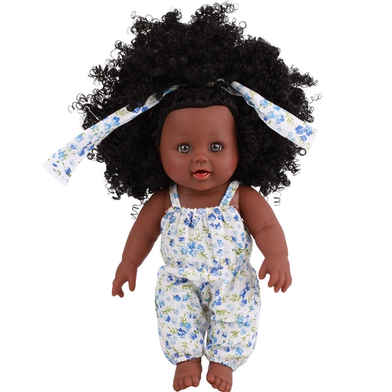 Black Baby Doll with Colorful Dress and Bow