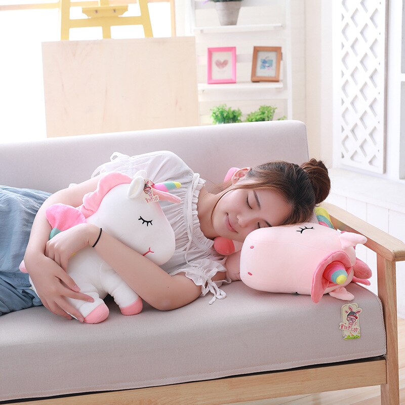Kid's Cartoon Unicorn Plush Toy with Rainbow Wings