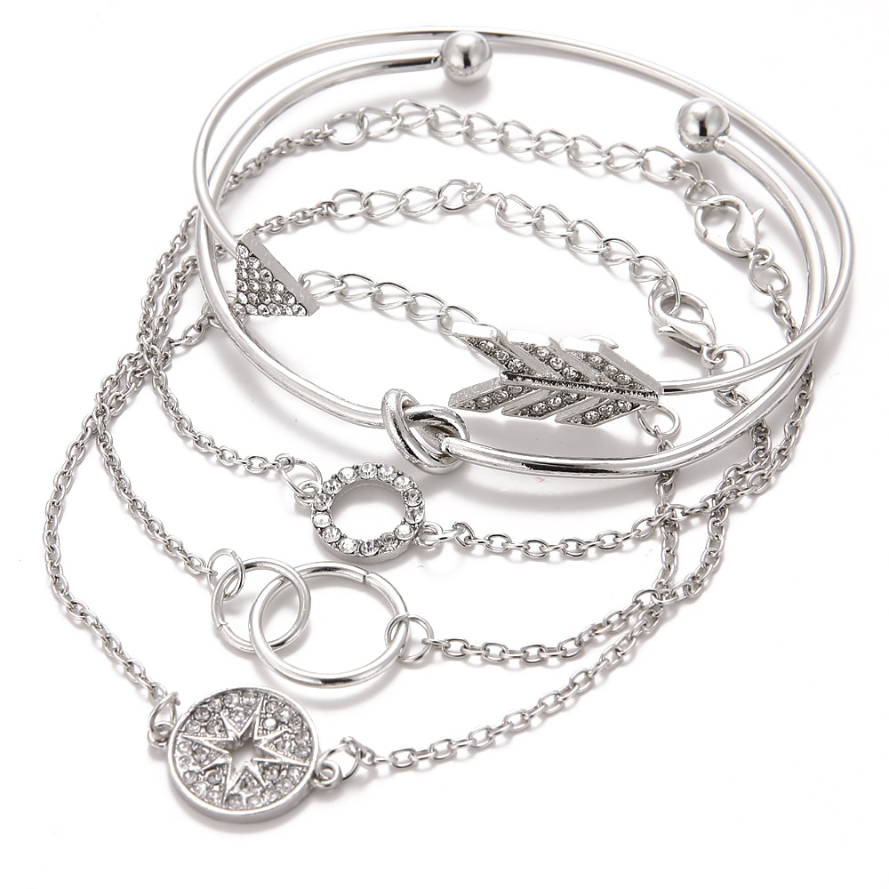 Multilayered Bracelet for Women Set 5 Pcs