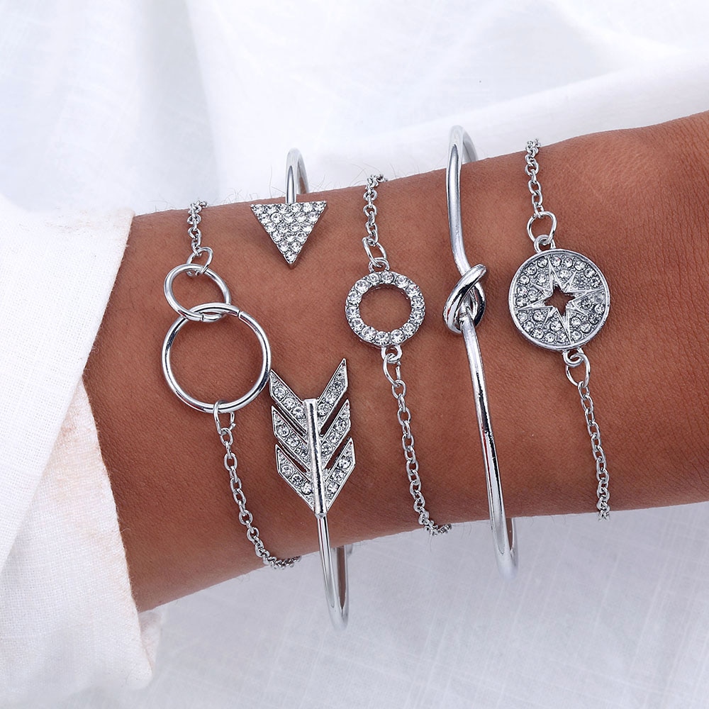 Multilayered Bracelet for Women Set 5 Pcs