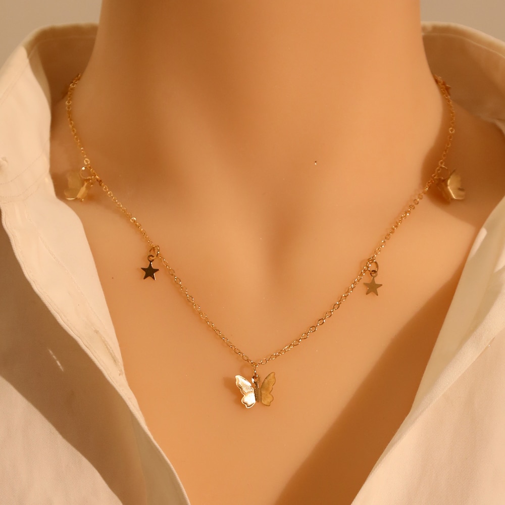 Butterfly Chain Pendant Necklace
