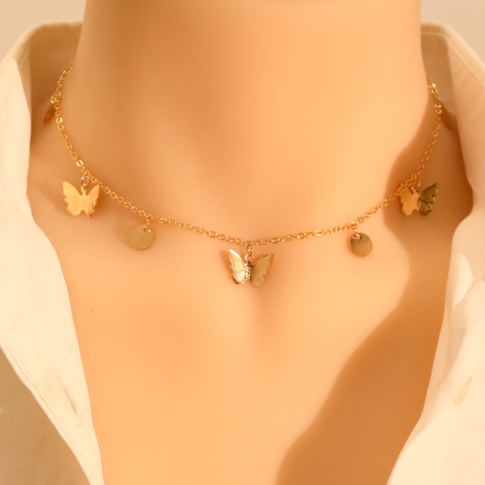 Butterfly Chain Pendant Necklace