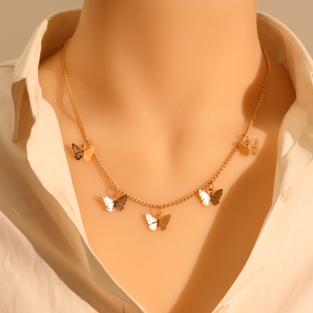 Butterfly Chain Pendant Necklace