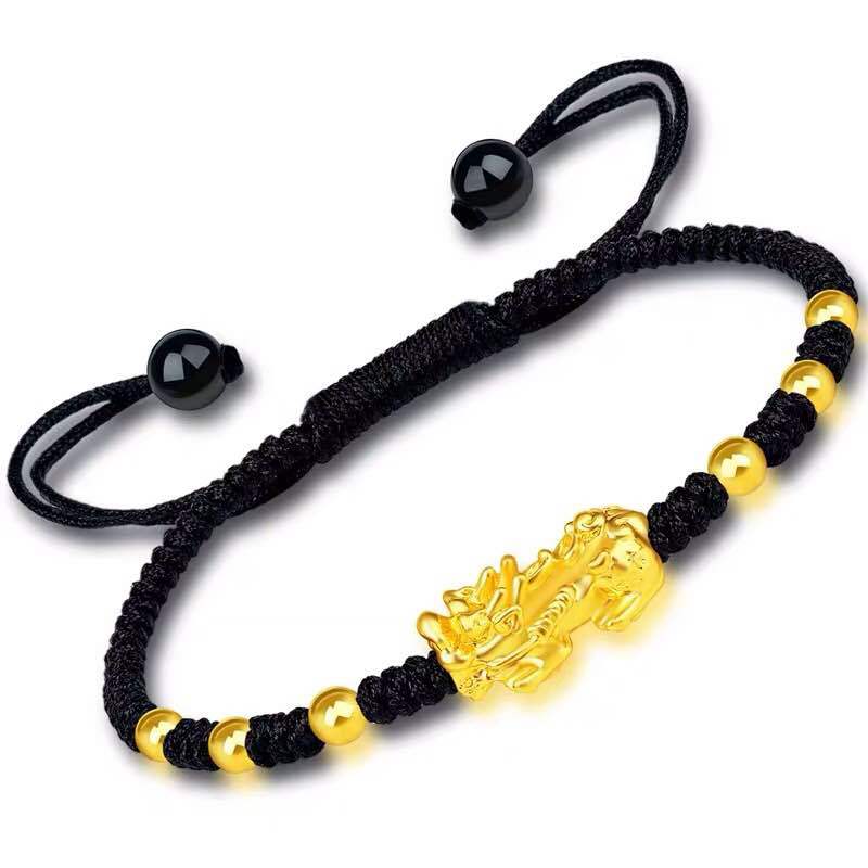 Buddhism Obsidian Stone Beaded Bracelet