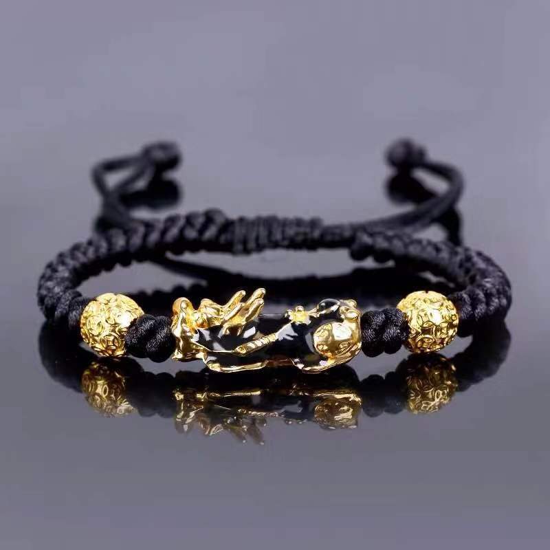 Buddhism Obsidian Stone Beaded Bracelet