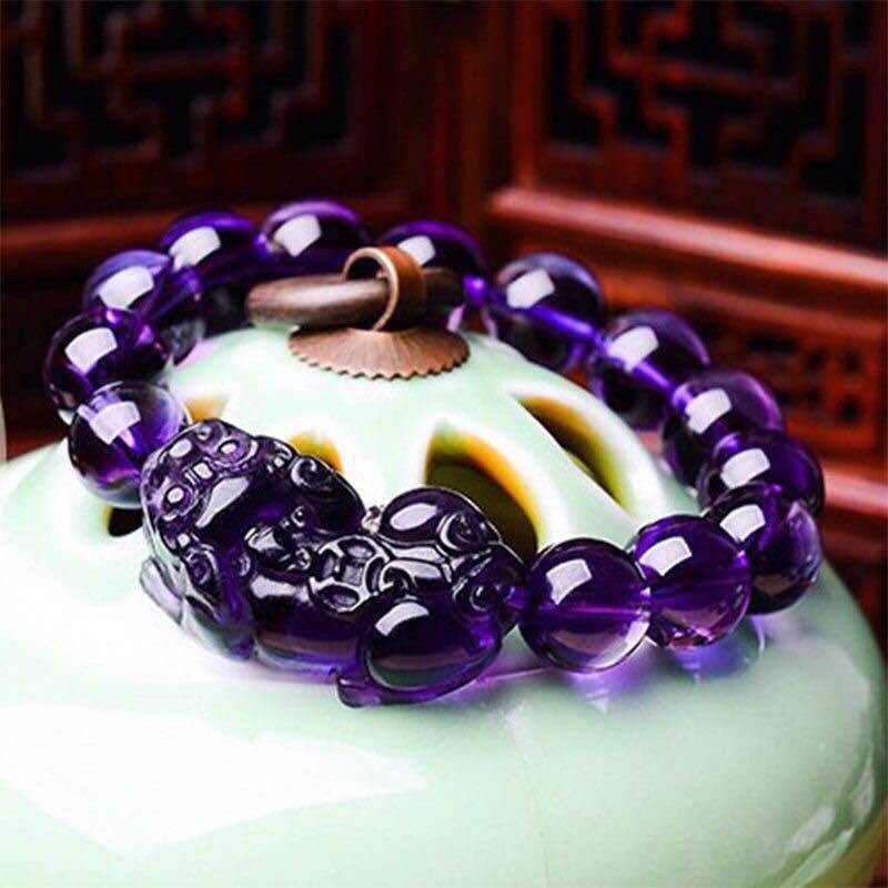 Buddhism Obsidian Stone Beaded Bracelet