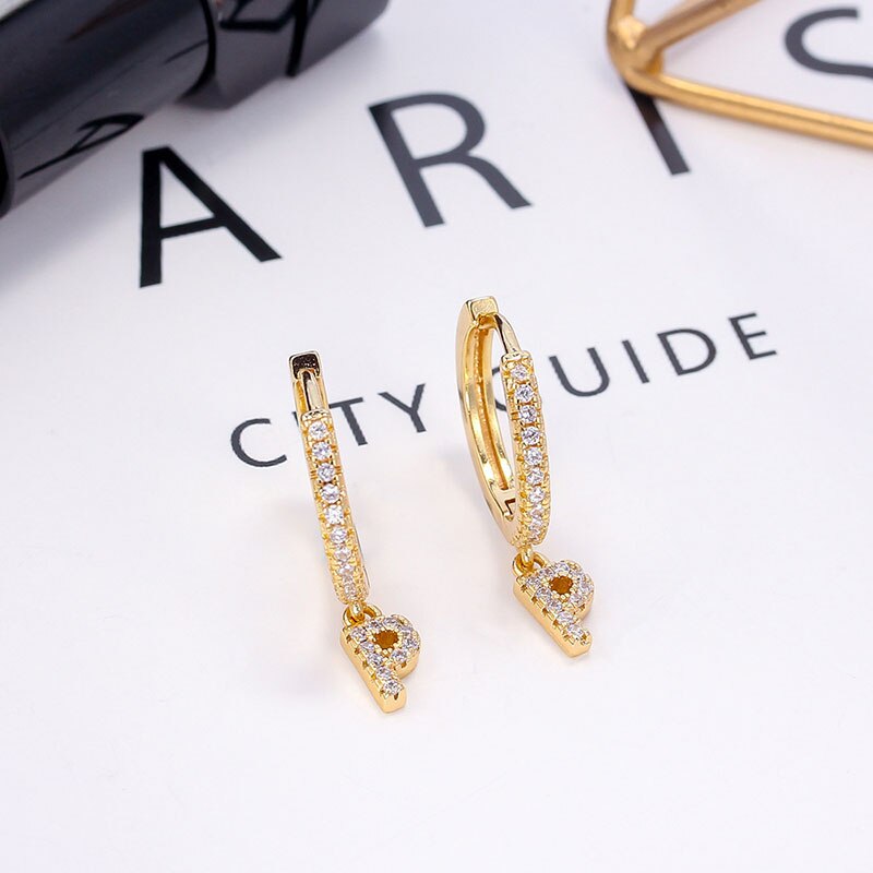 Women's Initial Hoop Earrings