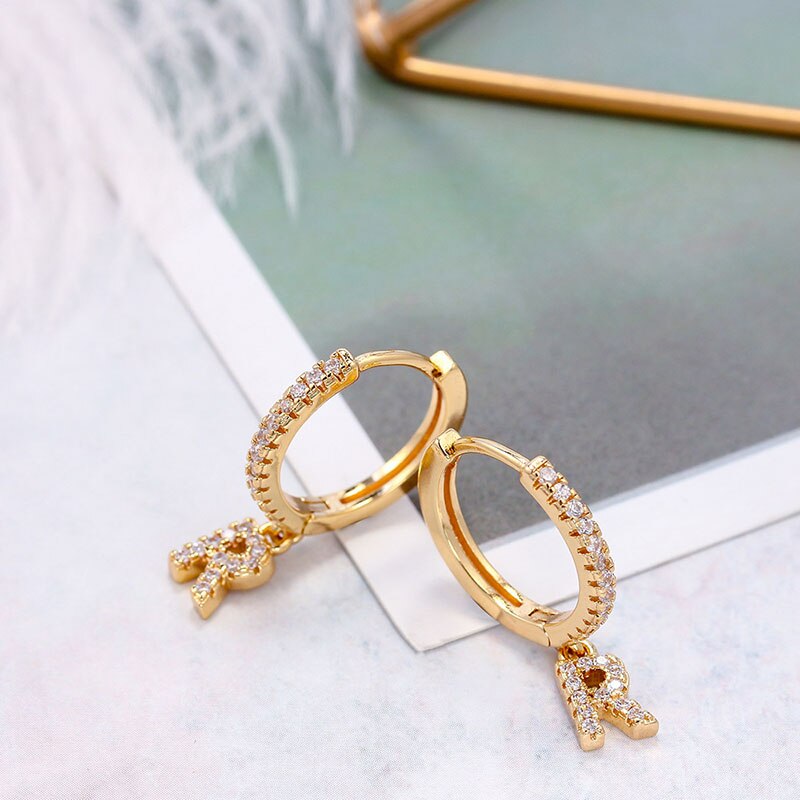 Women's Initial Hoop Earrings
