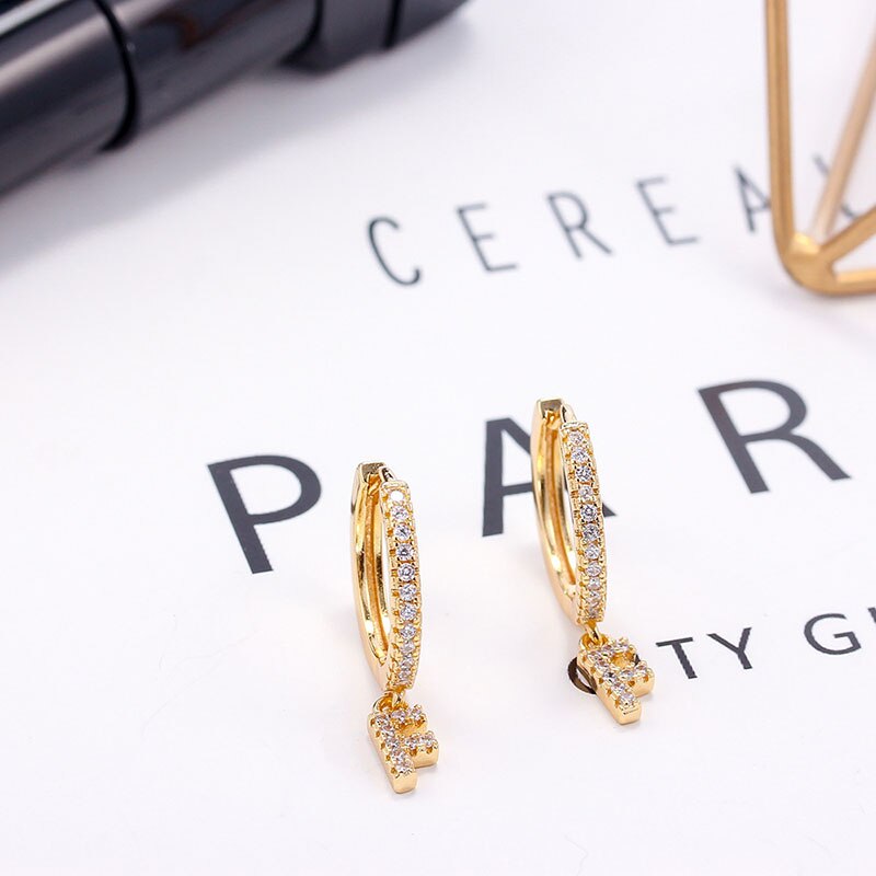 Women's Initial Hoop Earrings
