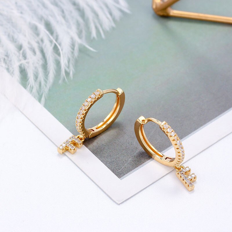 Women's Initial Hoop Earrings