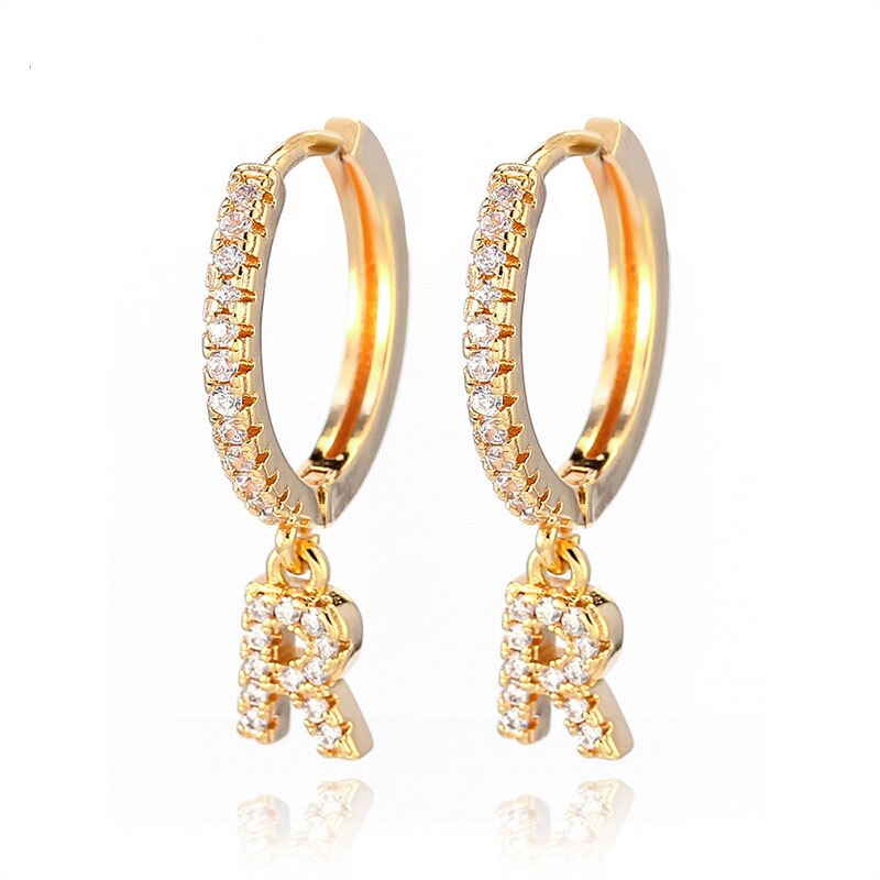 Women's Initial Hoop Earrings