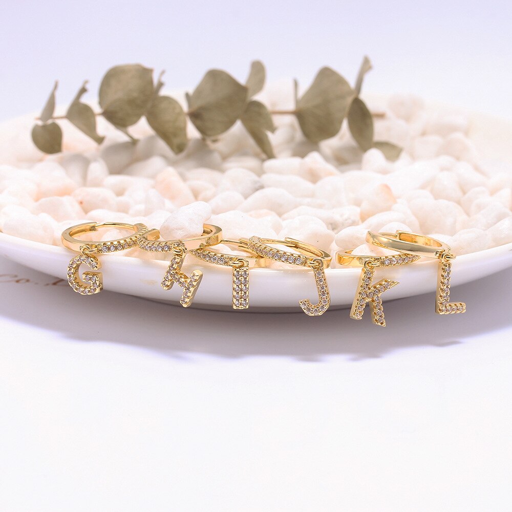 Women's Initial Hoop Earrings