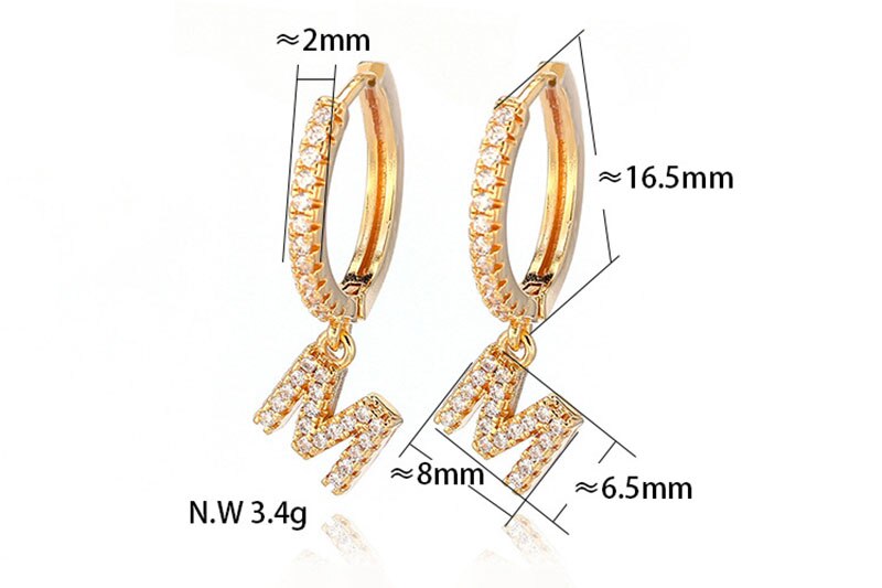 Women's Initial Hoop Earrings
