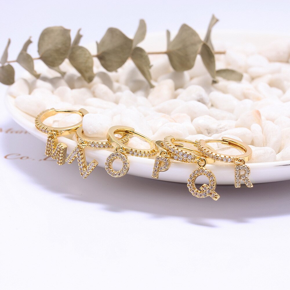 Women's Initial Hoop Earrings