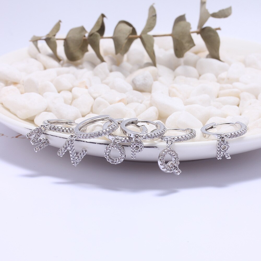 Women's Initial Hoop Earrings