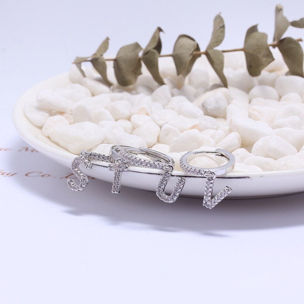 Women's Initial Hoop Earrings