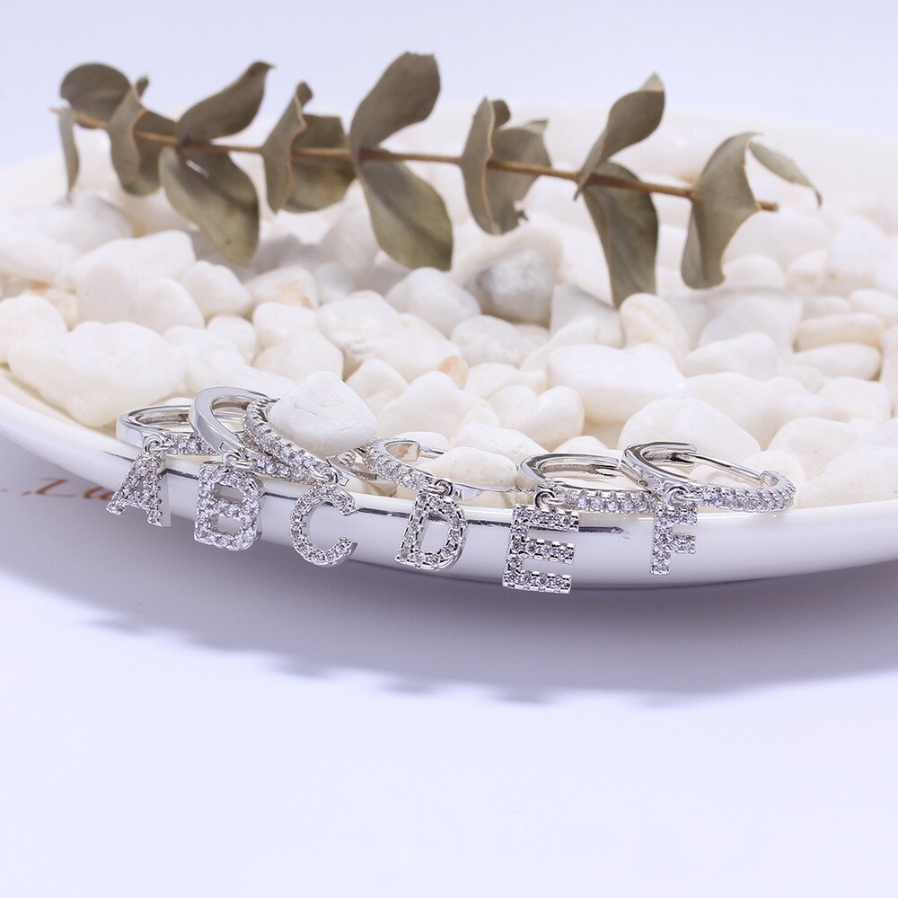 Women's Initial Hoop Earrings