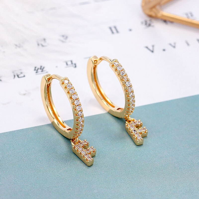 Women's Initial Hoop Earrings
