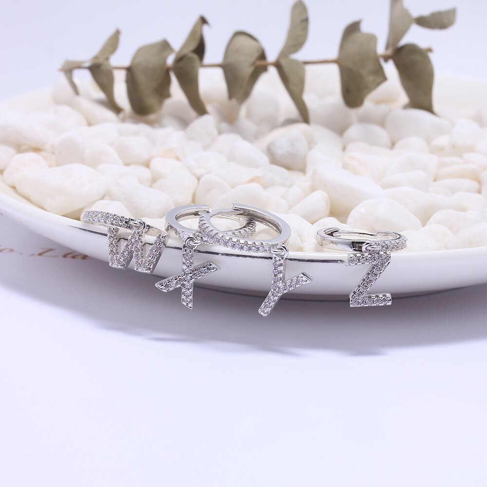 Women's Initial Hoop Earrings