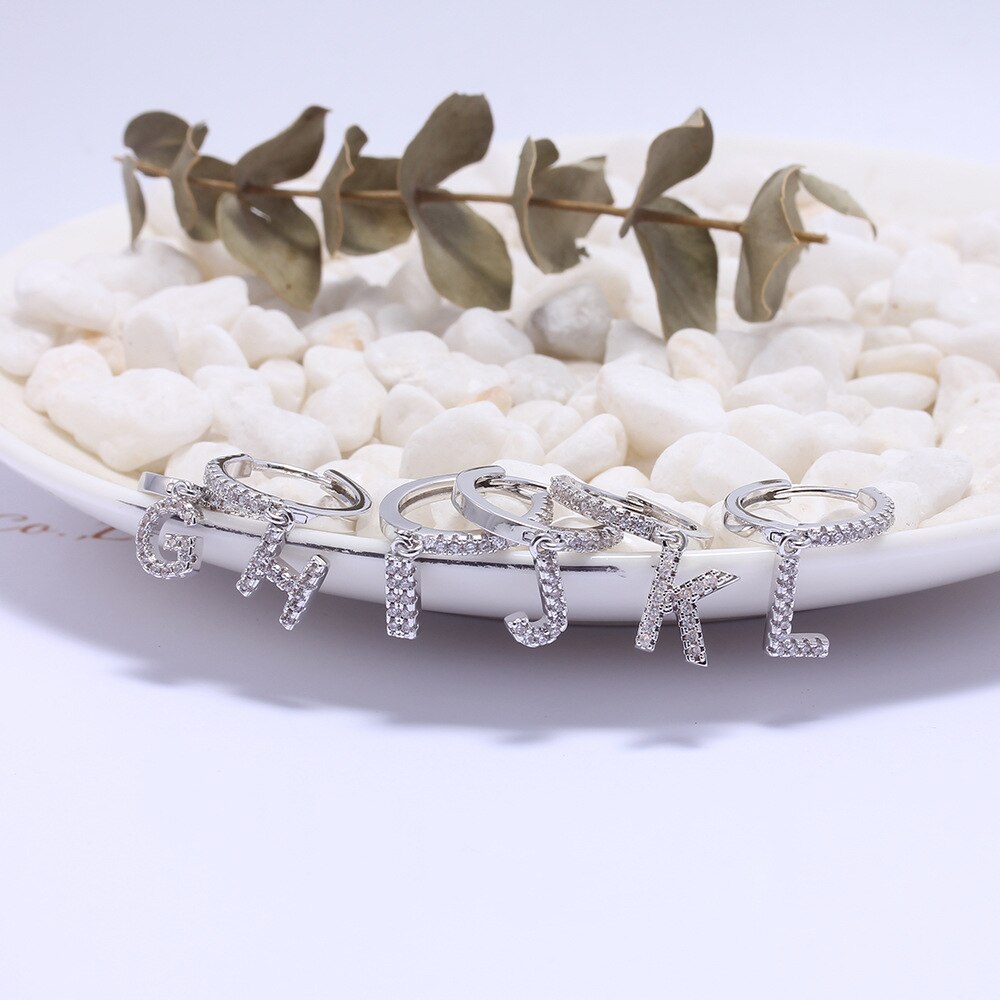 Women's Initial Hoop Earrings