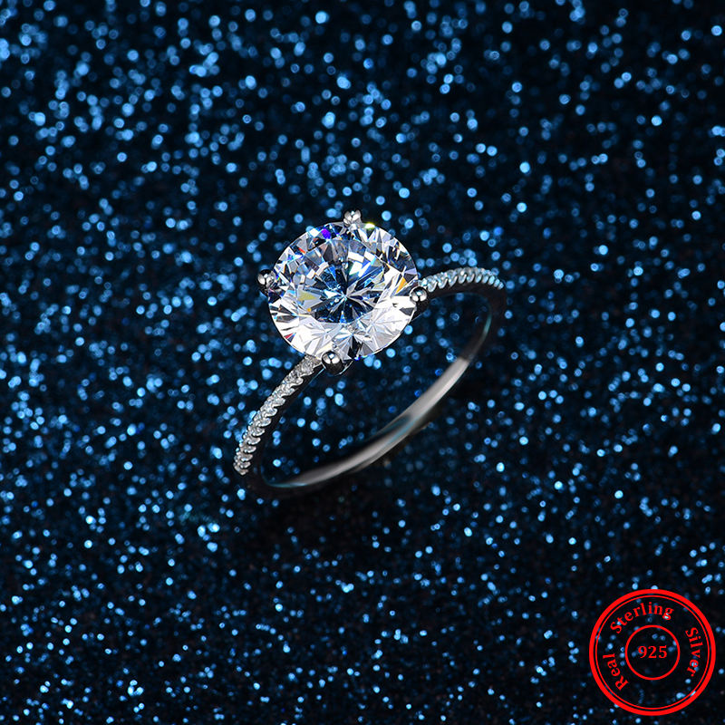 3 Carat Real Solid 925 Sterling Silver Ring